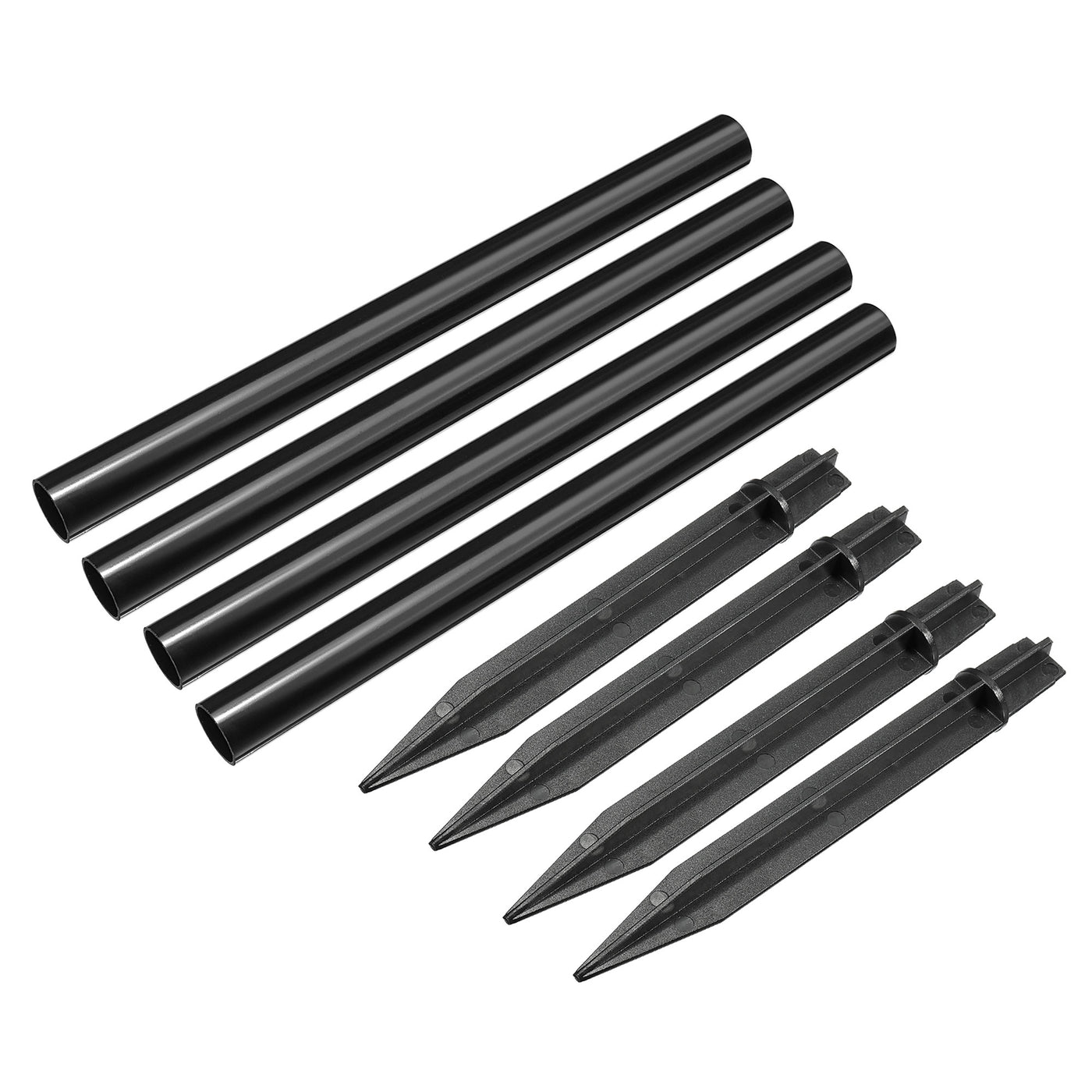 Harfington Plastic Ground Spikes 8.5 Inch Landscape Stakes with Extension Pole Light Replacement for Solar Torch Lamps of Garden Pathway, 4 Set