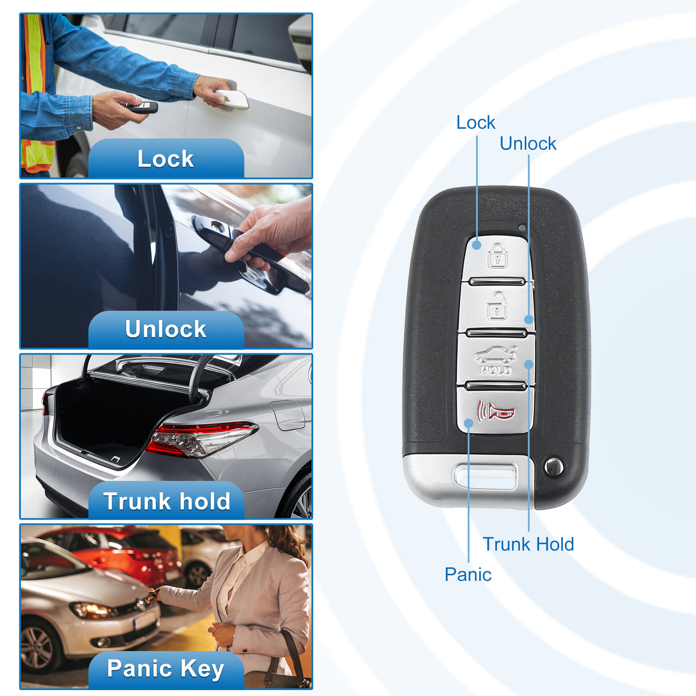 X AUTOHAUX 4 Button Car Keyless Entry Remote Control Key Fob Proximity Smart Fob SY5HMFNA04 for Hyundai Veloster 2012-2017 315MHz