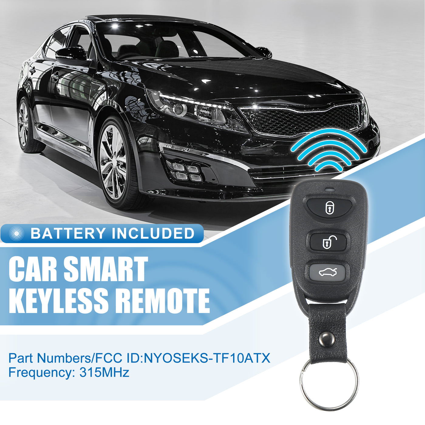 X AUTOHAUX 4 Button Car Keyless Entry Remote Control Key Fob Proximity Smart Fob NYOSEKS-TF10ATX for Kia Optima 2011-2013 315MHz