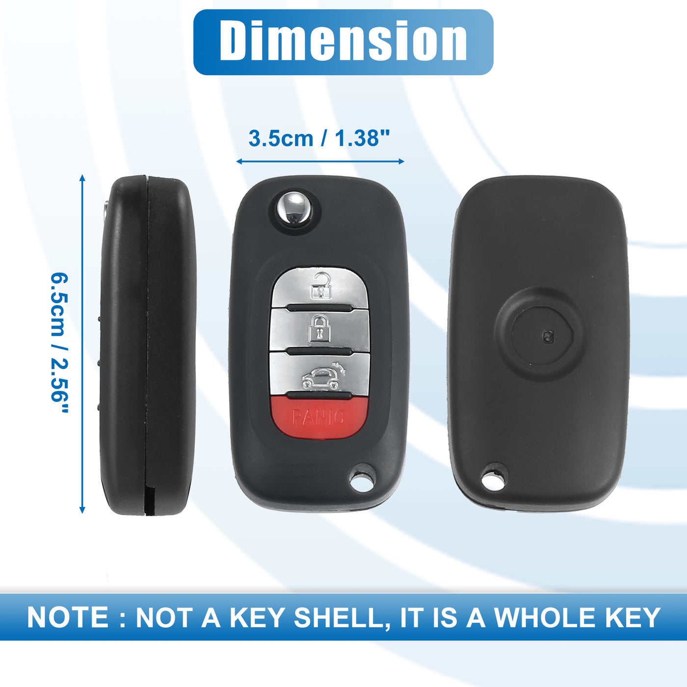X AUTOHAUX Car 4 Button Flip Car Keyless Entry Remote Control Key Fob Proximity Smart Fob CWTWB1G767 for Smart Forfour 2015-2017  Fortwo 2015-2017 433MHz Chip 4A
