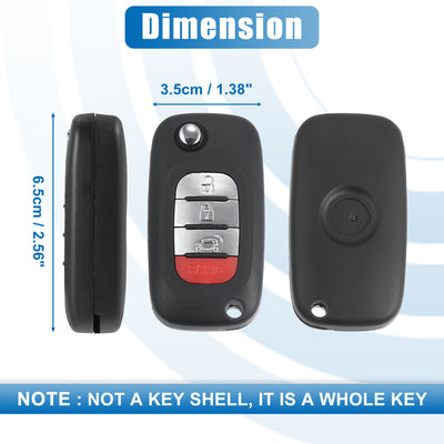 Harfington Car 4 Button Flip Car Keyless Entry Remote Control Key Fob Proximity Smart Fob CWTWB1G767 for Smart Forfour 2015-2017  Fortwo 2015-2017 433MHz Chip 4A
