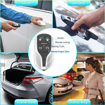Harfington 433MHz M3N-7393490 Replacement Smart Proximity Insert Keyless Entry Remote Key Fob for Ghibli 2014-2018 for Quattroporte 2012-2018 for Levante 2017-2020 4 Buttons 46 Chip