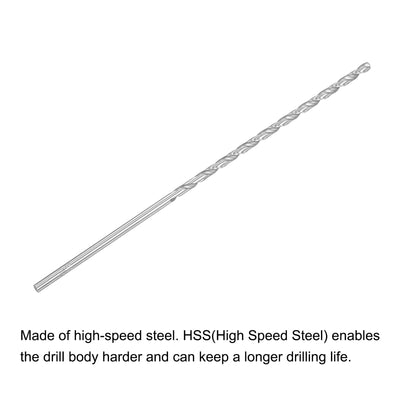 Harfington Uxcell High Speed Steel Extended Twist Drill Bits 3.5mm Drill Dia. 160mm Length 2 Pcs