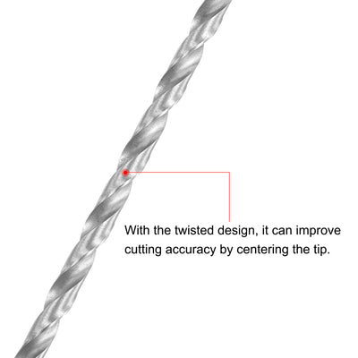 Harfington Uxcell High Speed Steel Extended Twist Drill Bits 3.5mm Drill Dia. 160mm Length 2 Pcs