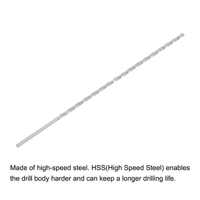 Harfington Uxcell High Speed Steel Extended Twist Drill Bits 3.5mm Drill Dia. 200mm Length 2 Pcs