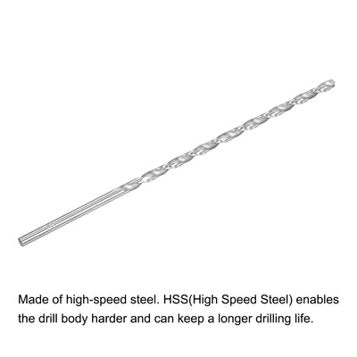 Harfington Uxcell High Speed Steel Extended Twist Drill Bits 5.5mm Drill Dia. 200mm Length 2 Pcs