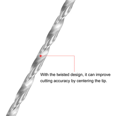 Harfington Uxcell High Speed Steel Extended Twist Drill Bits 4mm Drill Dia. 250mm Length 2 Pcs