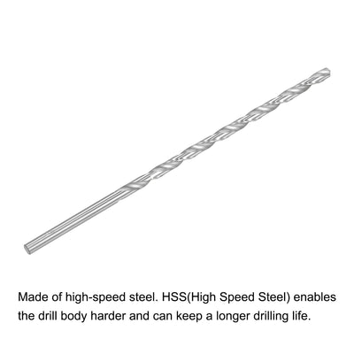 Harfington Uxcell High Speed Steel Extended Twist Drill Bits 6.2mm Drill Dia. 200mm Length 2 Pcs