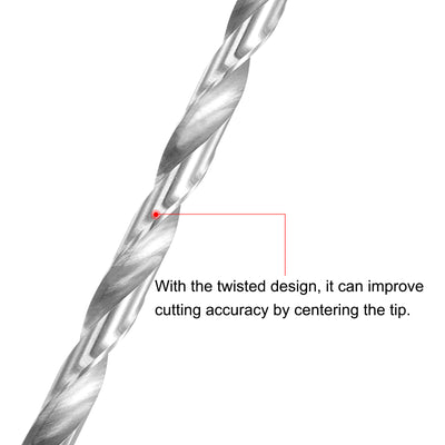 Harfington Uxcell High Speed Steel Extended Twist Drill Bits 6.2mm Drill Dia. 200mm Length 2 Pcs