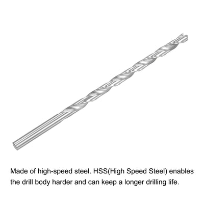 Harfington Uxcell High Speed Steel Extended Twist Drill Bits 8.5mm Drill Dia. 200mm Length 2 Pcs