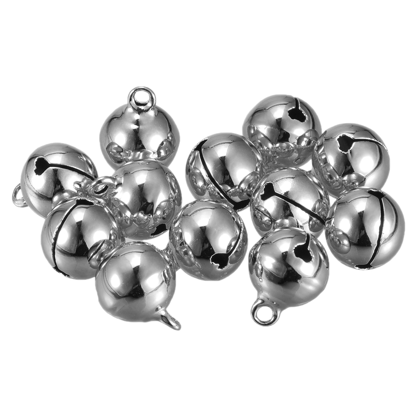 Uxcell Uxcell Jingle Bells, 14mm 100pcs Small Bells for Craft DIY Christmas, Silver Tone