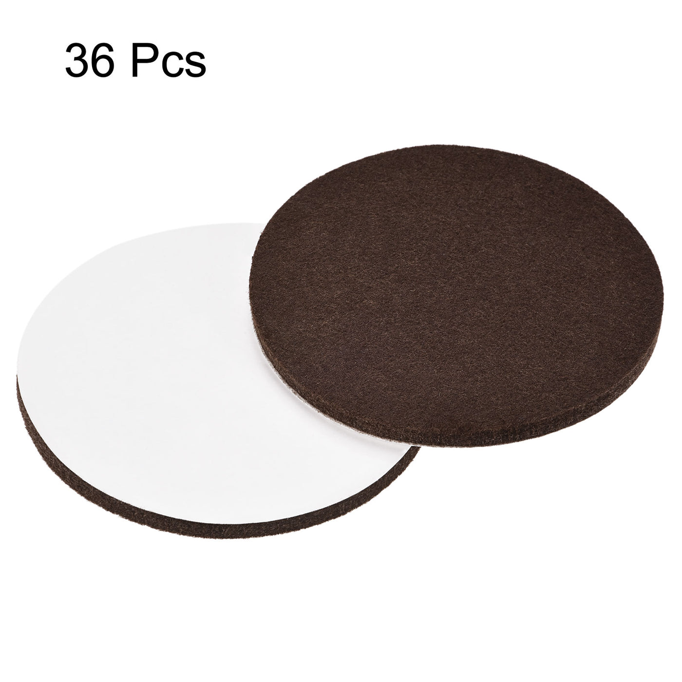 uxcell Uxcell Felt Furniture Pads 90mm Dia Self-stick Anti-scratch Floor Protector Brown 36pcs