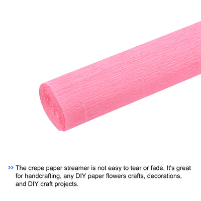 Harfington Crepe Paper Roll Crepe Paper Decoration 7.5ft Long 20 Inch Wide, Dark Pink