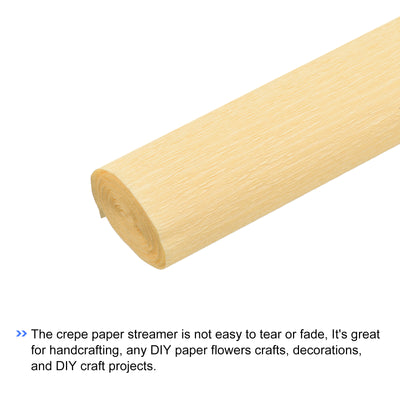 Harfington Crepe Paper Roll Crepe Paper Decor 7.5ft Long 20 Inch Wide, Light Champagne