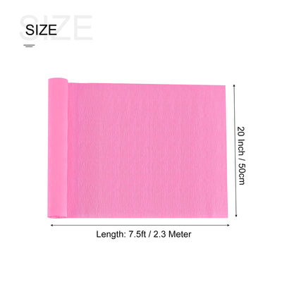 Harfington Crepe Paper Roll Crepe Paper Decoration 7.5ft Long 20 Inch Wide, Hot Pink