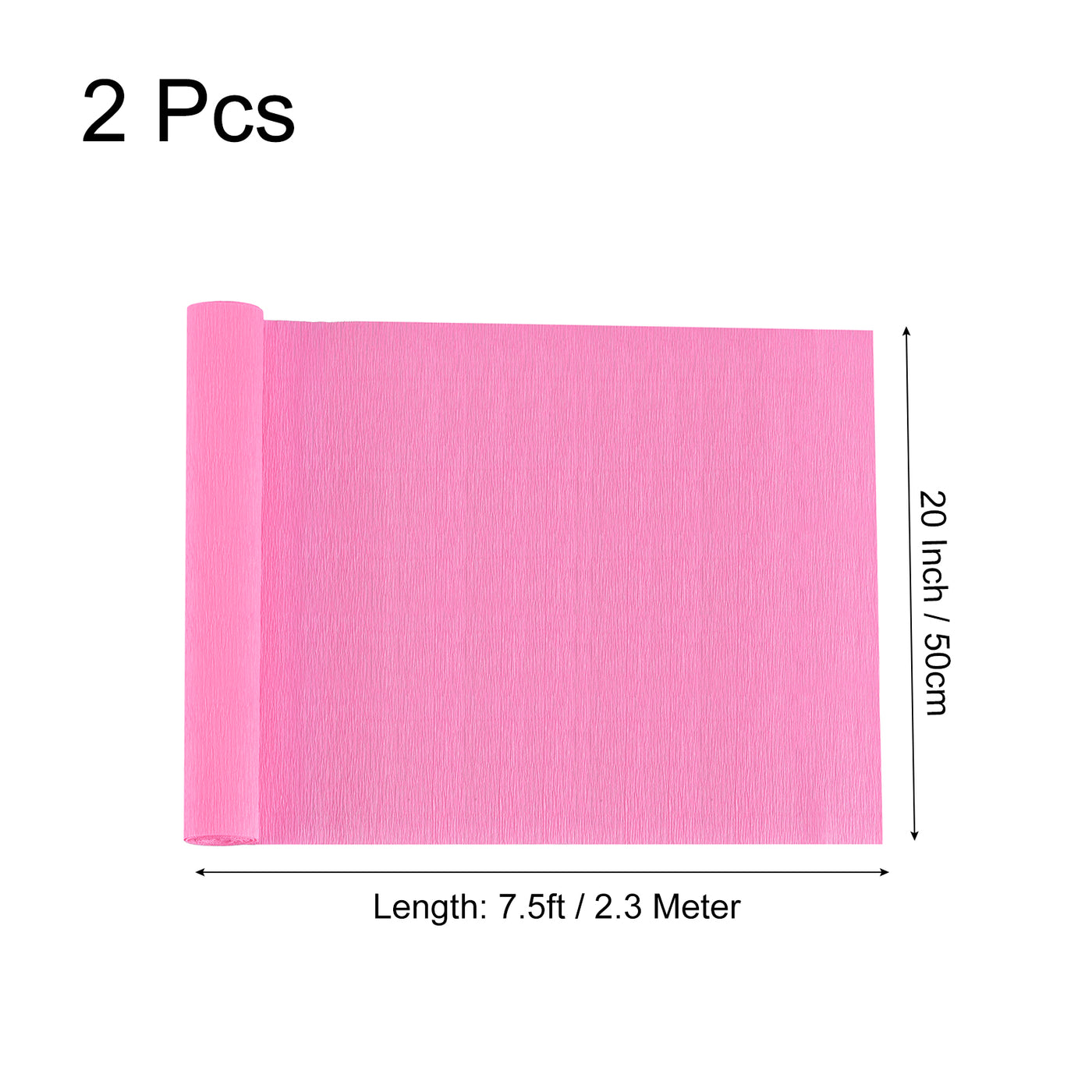 Harfington Crepe Paper Rolls DIY Decoration 7.5ft Long 20 Inch Wide, Hot Pink Pack of 2