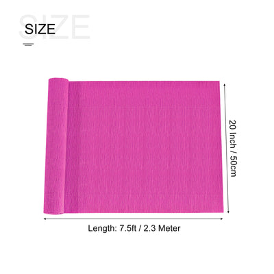 Harfington Crepe Paper Roll Crepe Paper Decoration 7.5ft Long 20 Inch Wide, Fuchsia