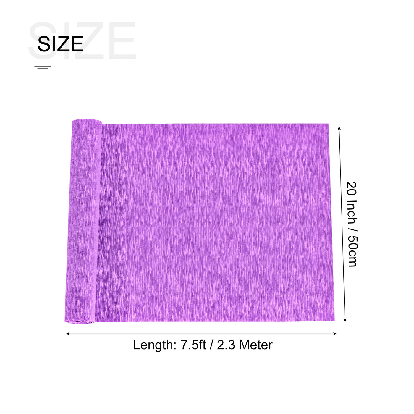 Harfington Crepe Paper Roll Crepe Paper Decor 7.5ft Long 20 Inch Wide, Light Purple