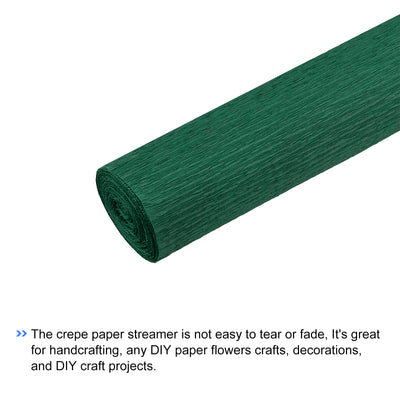 Harfington Crepe Paper Roll Crepe Paper Decoration 7.5ft Long 20 Inch Wide, Green