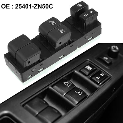 Harfington 25401-ZN50C Front Left Drive Side Car Power Window Switch Lift Button Panel Master Control Switch for Nissan Altima 2007-2012