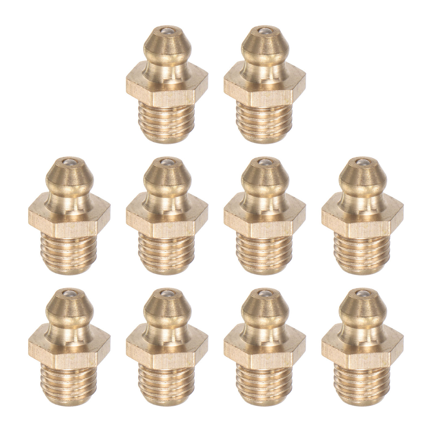 Uxcell Uxcell Brass Hydraulic Grease Fitting Assortment M10 x 1mm Thread, 10Pcs