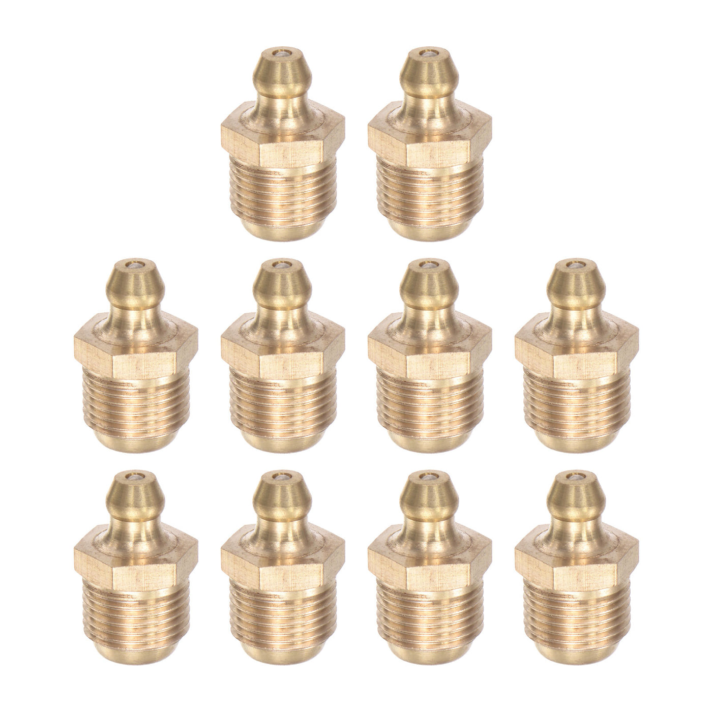 Uxcell Uxcell Brass Hydraulic Grease Fitting Assortment M10 x 1mm Thread, 10Pcs