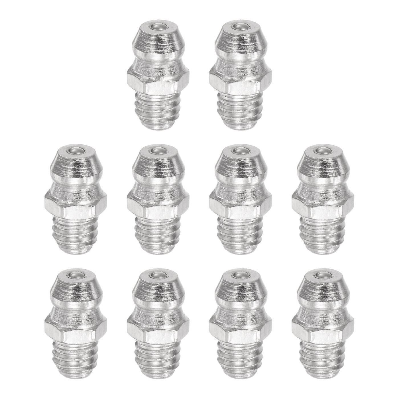 Uxcell Uxcell Nickel-Plated Iron Straight Hydraulic Grease Fitting M8 x 1mm Thread, 50Pcs