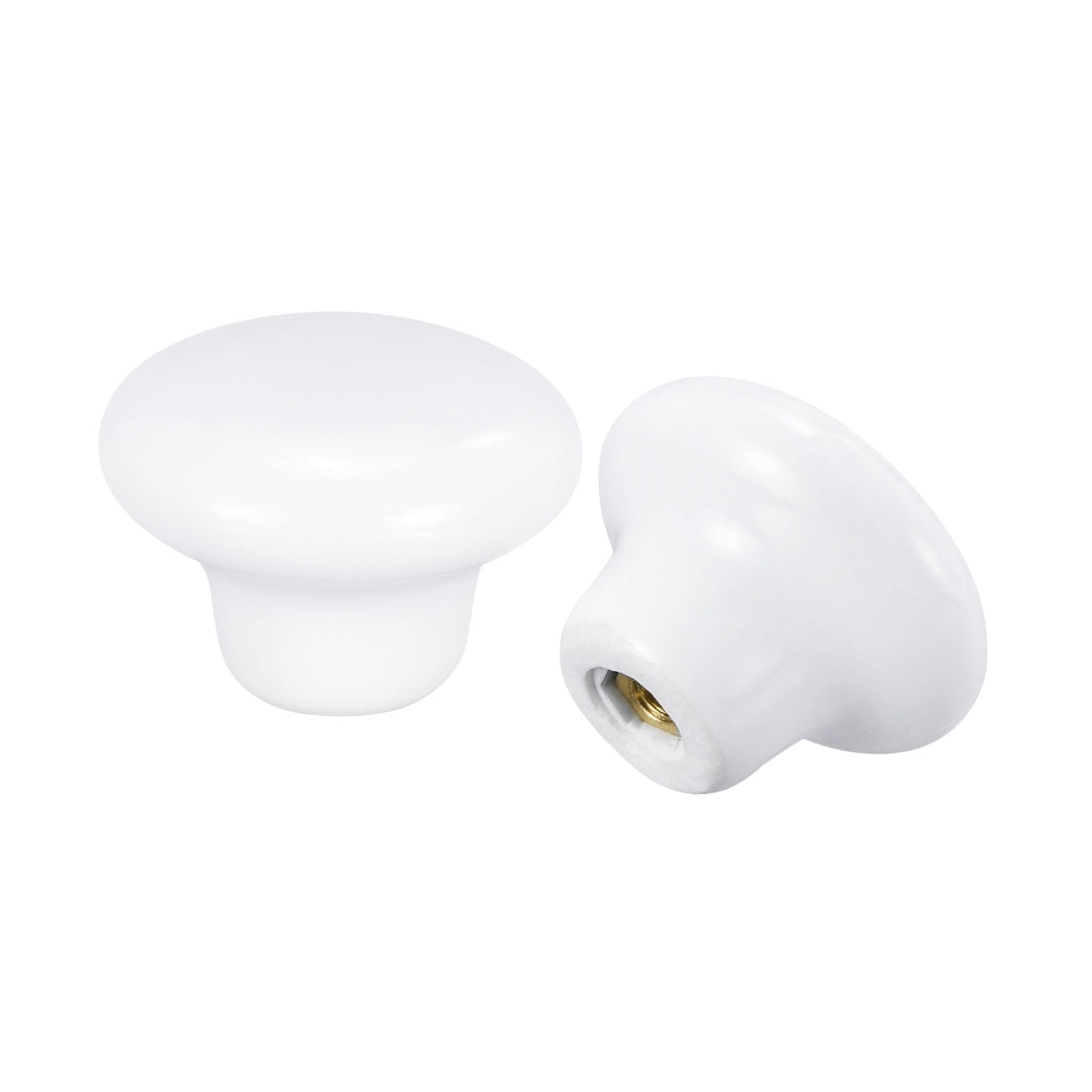 uxcell Uxcell 32x24mm Ceramic Drawer Knobs, 5pcs Mushroom Shape Door Pull Handles White
