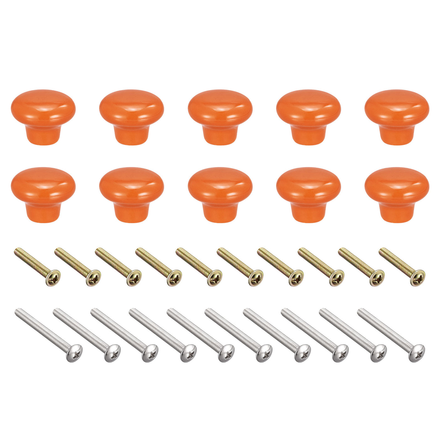 uxcell Uxcell 32x24mm Ceramic Drawer Knobs, 10pcs Mushroom Shape Door Pull Handles Orange