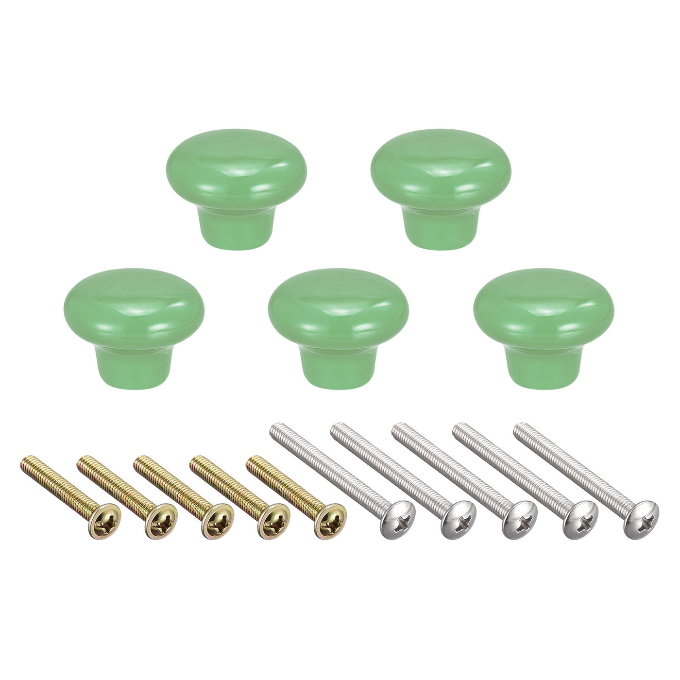 uxcell Uxcell 32x24mm Ceramic Drawer Knobs, 5pcs Mushroom Shape Door Pull Handles Green