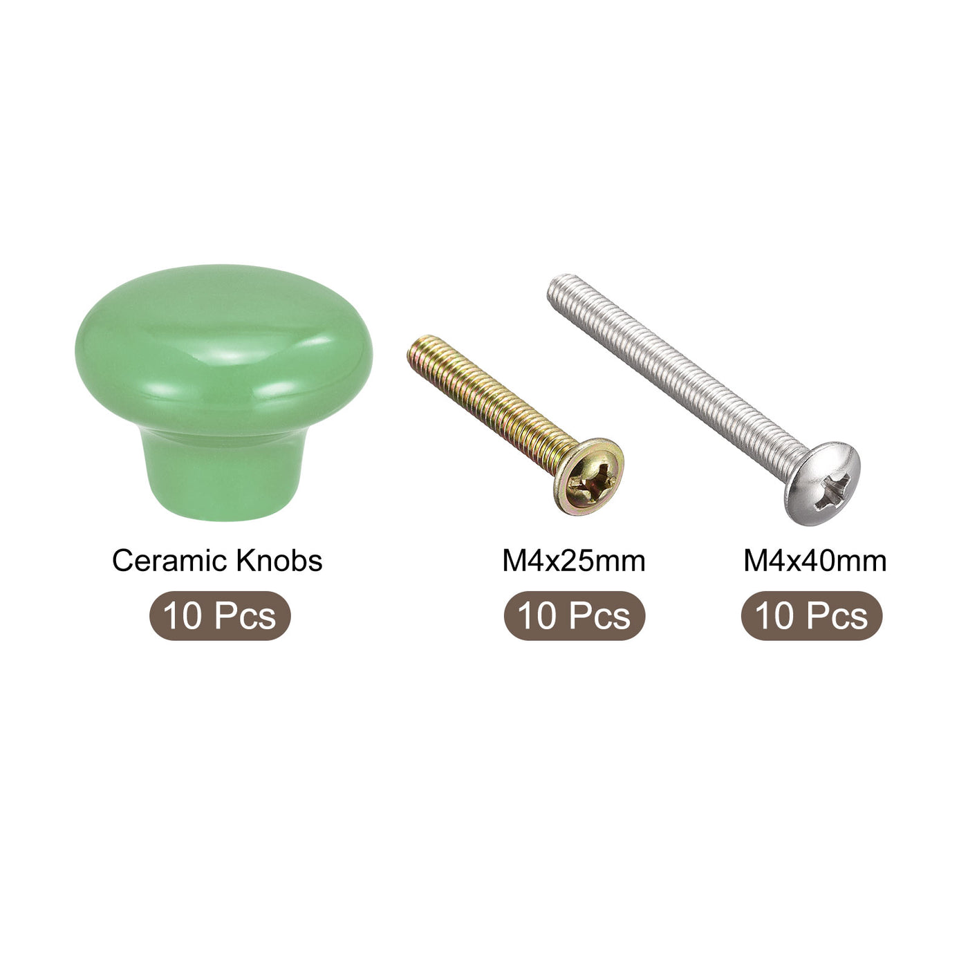 uxcell Uxcell 32x24mm Ceramic Drawer Knobs, 10pcs Mushroom Shape Door Pull Handles Green