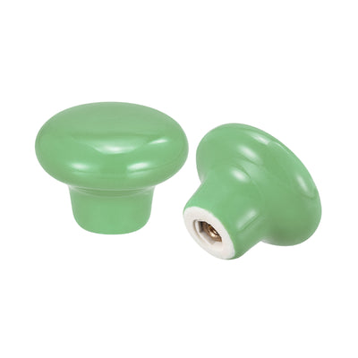 Harfington Uxcell 32x24mm Ceramic Drawer Knobs, 10pcs Mushroom Shape Door Pull Handles Green