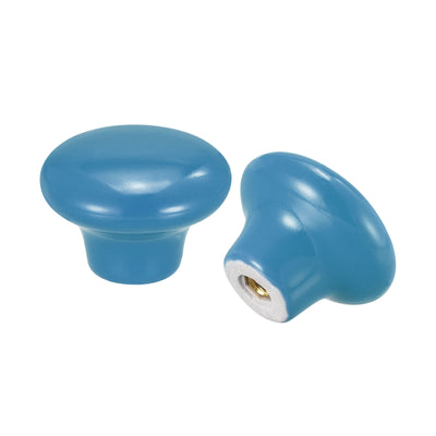 Harfington Uxcell 38x28mm Ceramic Drawer Knobs, 10pcs Mushroom Shape Door Pull Handles Blue