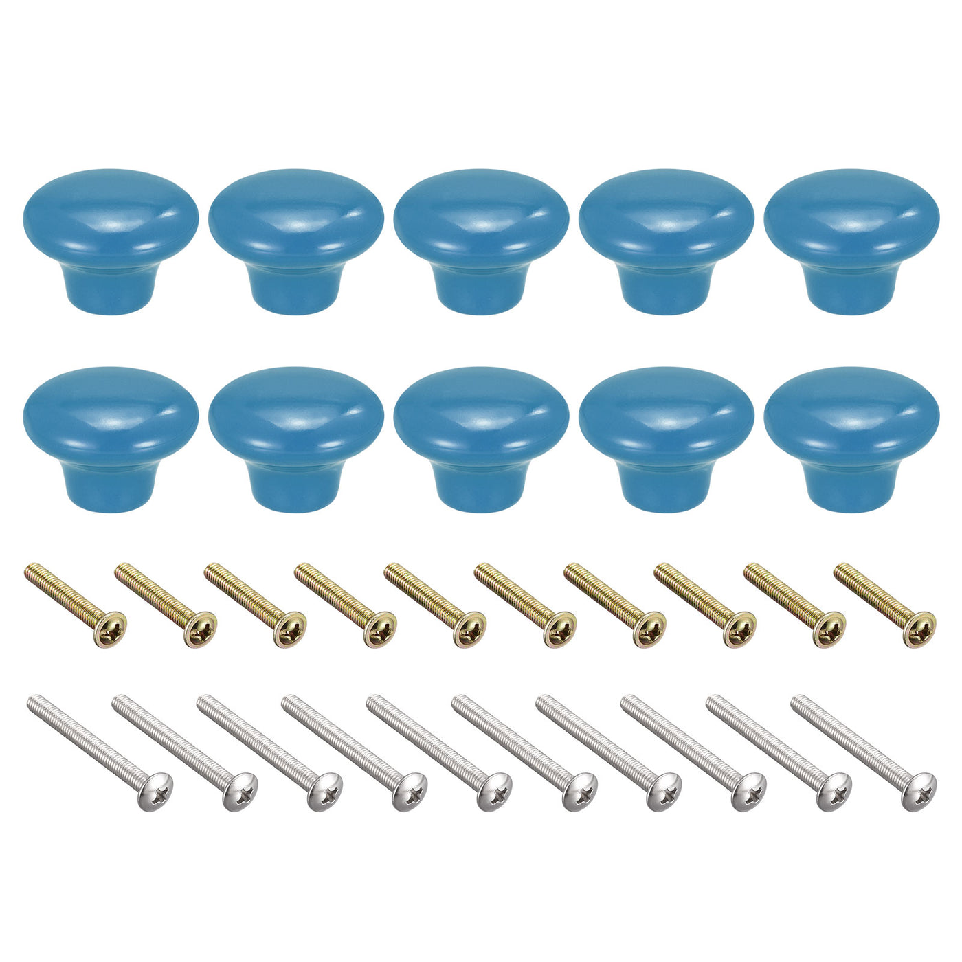 uxcell Uxcell 38x28mm Ceramic Drawer Knobs, 10pcs Mushroom Shape Door Pull Handles Blue