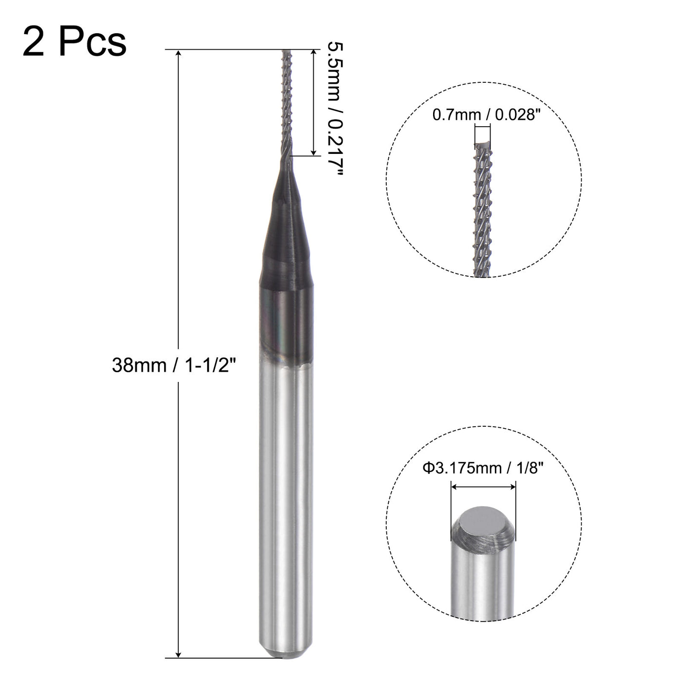 10-Piece Carbide PCB Engraving Bits - 60 Degree, 0.2mm Tip For CNC Router (US Stock)