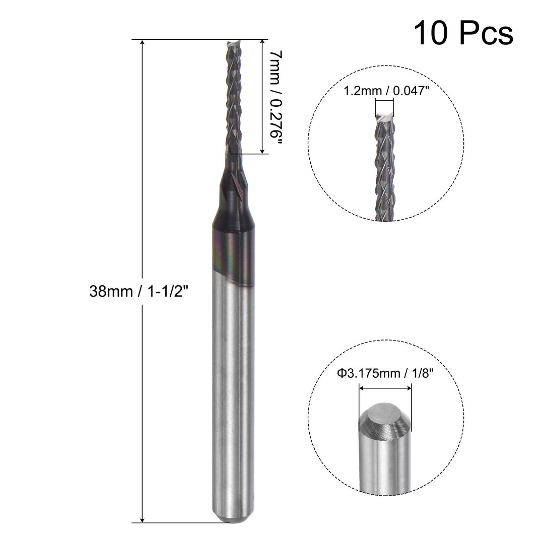 10er-Pack Hartmetall-Schaftfräser Für PCB – 1,2 Mm, CNC-Bohrer Für Leiterplatten, Kupfer & Kunststoff