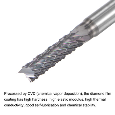 Harfington Diamond Film Coated Carbide End Mill Router Bit for Wood