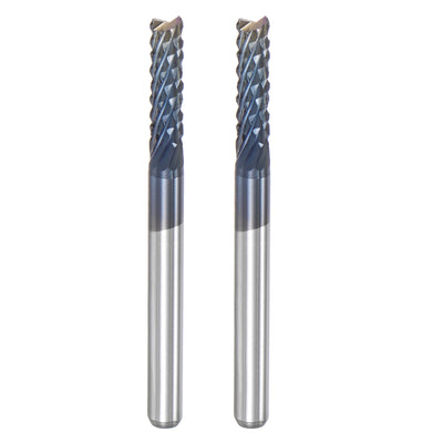 uxcell Uxcell 1/8" Shank 3mm x 12mm Diamond Film Coated Carbide End Mill Router Bits 2pcs