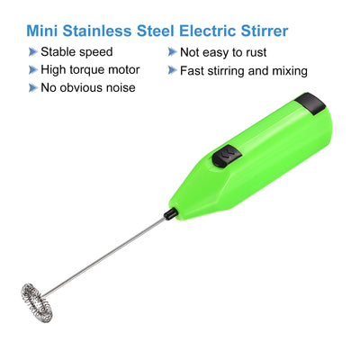 Harfington Electric Tumbler Stirrer, Handheld Mini Mixer Battery Operated Stirring Mixing Green for DIY Glitter Tumbler Cups