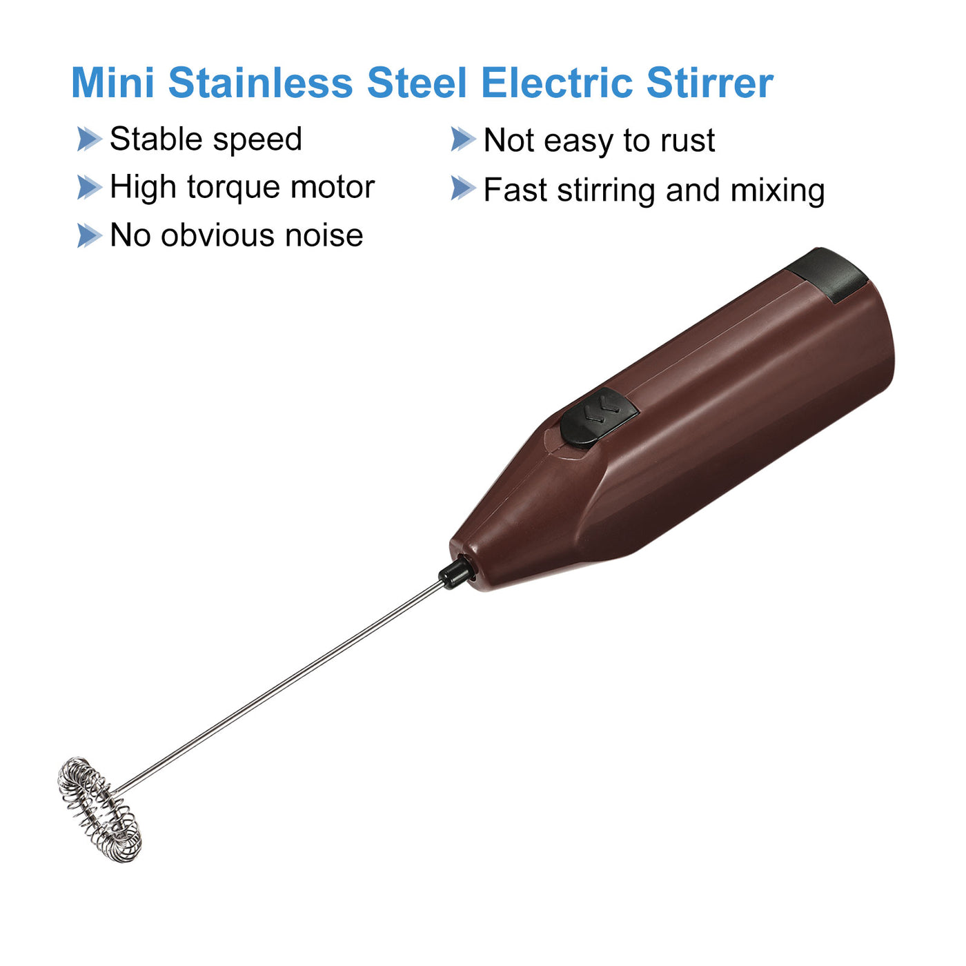 Harfington Electric Tumbler Stirrer, Handheld Mini Mixer Battery Operated Stirring Mixing Brown for DIY Glitter Tumbler Cups