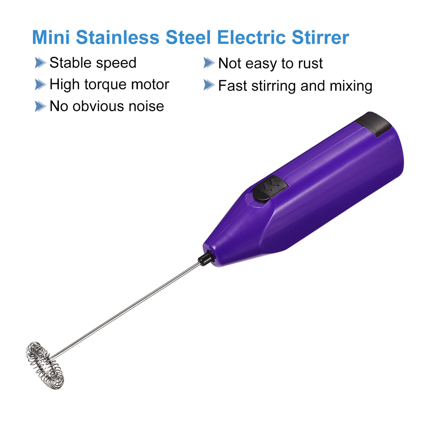 Harfington Electric Tumbler Stirrer, Handheld Mini Mixer Battery Operated Stirring Mixing Purple for DIY Glitter Tumbler Cup, Pack of 2