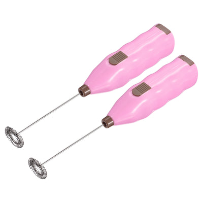 Harfington Mini Electric Tumbler Stirrer Mixer, Mini Handheld Battery Operated Stirring Pink for DIY Glitter Tumbler Cup, Pack of 2