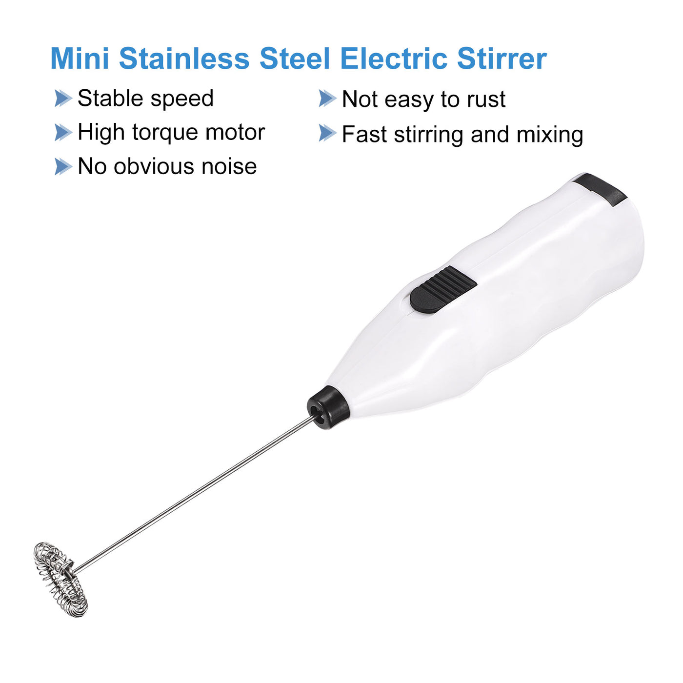 Harfington Mini Electric Tumbler Stirrer Mixer, Mini Handheld Battery Operated Stirring White for DIY Glitter Tumbler Cup