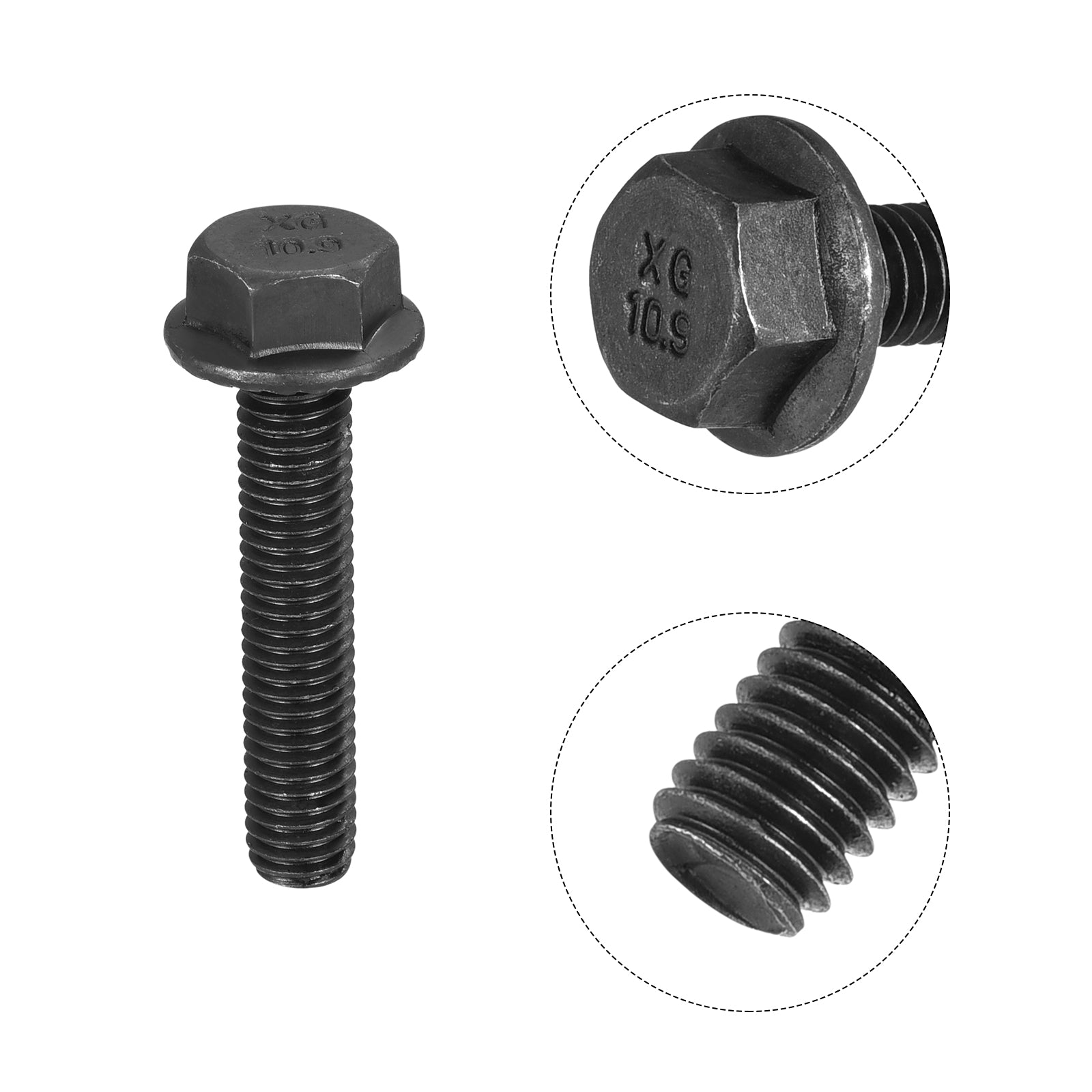Uxcell M8x40mm Hex Serrated Flange Bolts 10 9 Grade Carbon Steel Screws uxcell-m8x40mm-hex-serrated-flange-bolts-10-9-grade-carbon-steel-screws