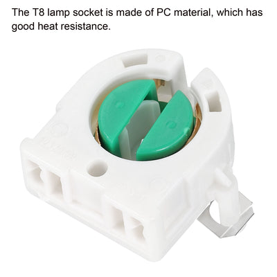 Harfington T8 Lamp Holder Socket Non-Shunted Light Holder 30x27x16mm for LED Fluorescent Tube, Pack of 4