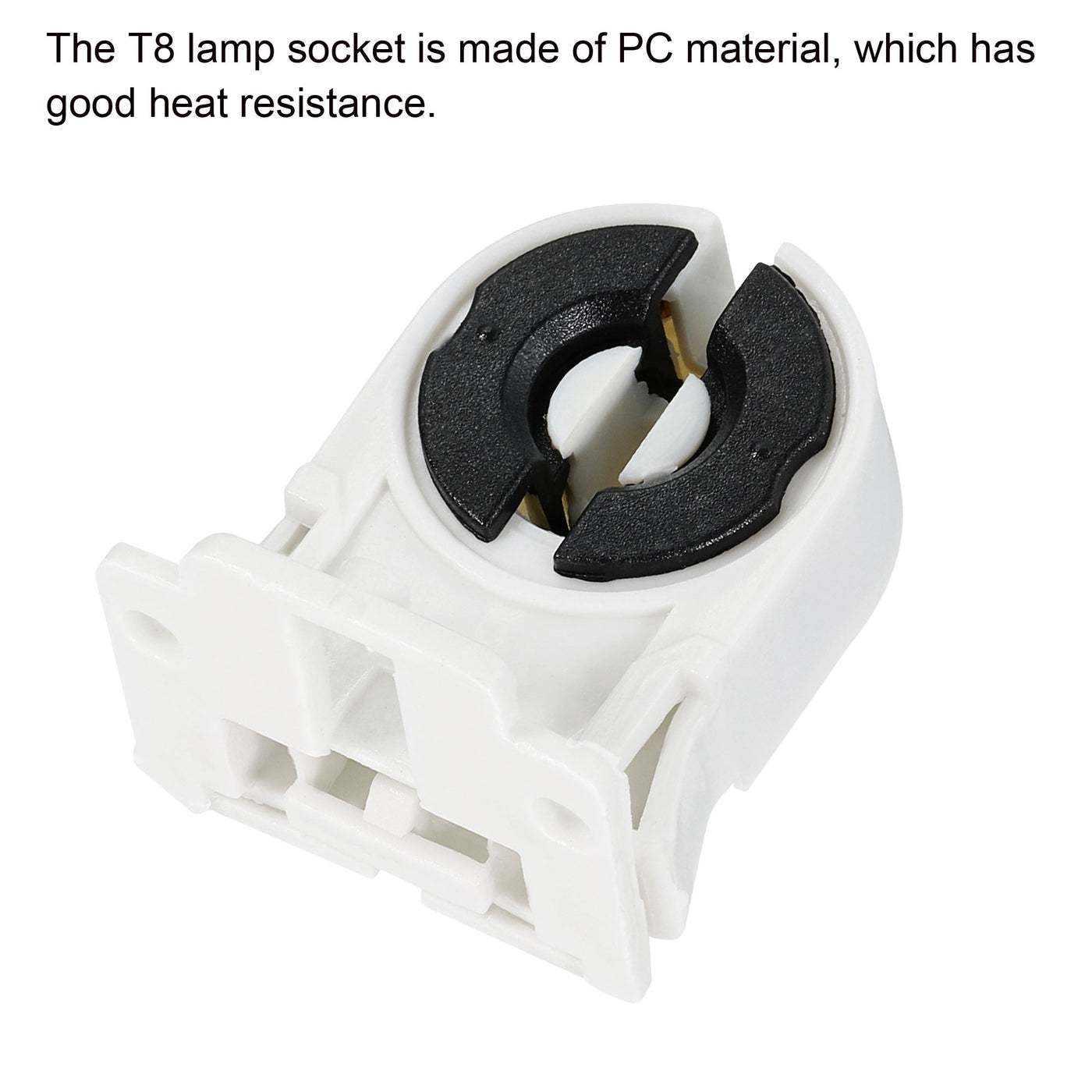 Harfington T8 Lamp Holder Socket Non-Shunted Light Holder 37x30x24mm for LED Fluorescent Tube, Pack of 4