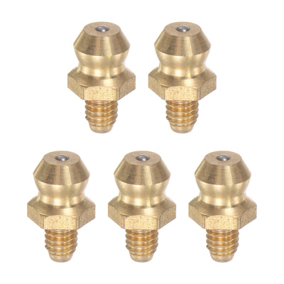 uxcell Uxcell Brass Straight Hydraulic Grease Fitting Accessories M4 x 0.7mm Thread, 5Pcs