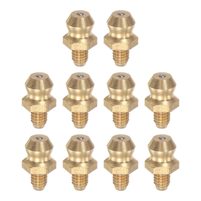 Harfington Uxcell Brass Straight Hydraulic Grease Fitting Accessories M4 x 0.7mm Thread, 10Pcs