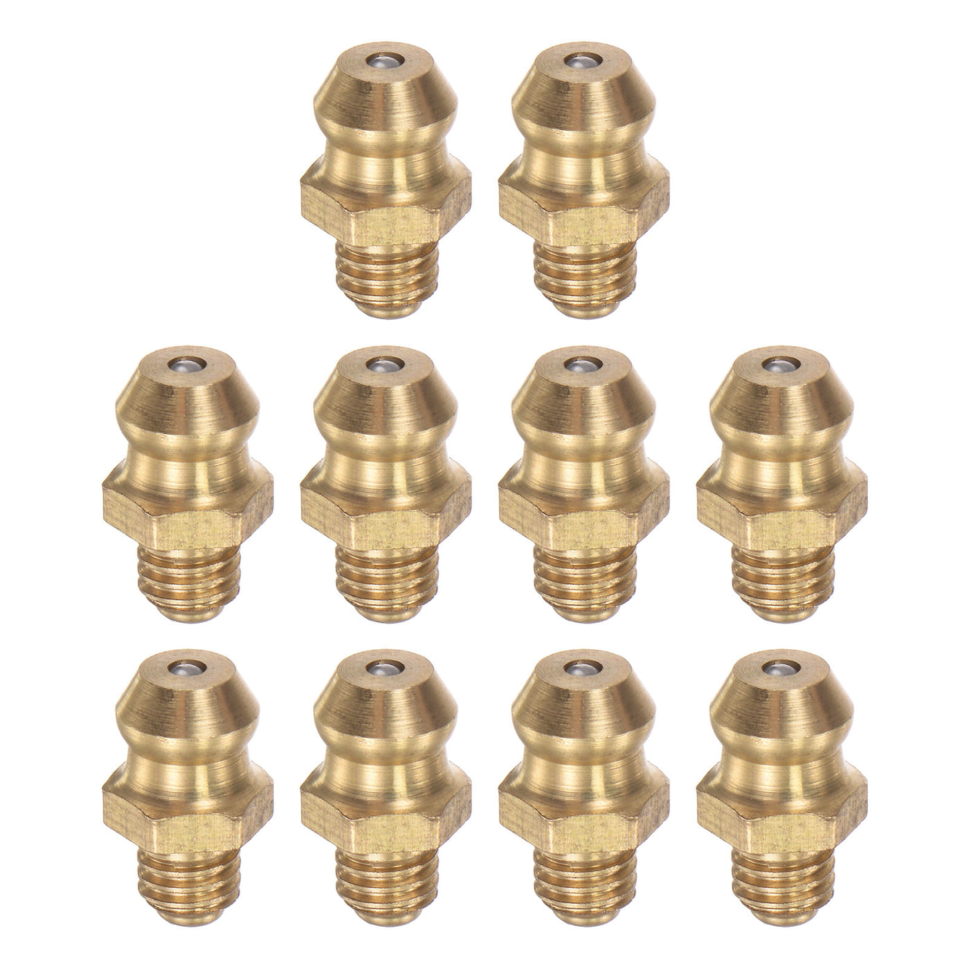 uxcell Uxcell Brass Straight Hydraulic Grease Fitting Accessories M5 x 0.8mm Thread, 10Pcs