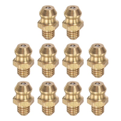 Harfington Uxcell Brass Straight Hydraulic Grease Fitting Accessories M5 x 0.8mm Thread, 10Pcs